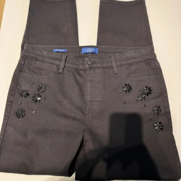 Talbots Limited Edition Flawless Black Embellished Slim Ankle Pants - Picture 6 of 10